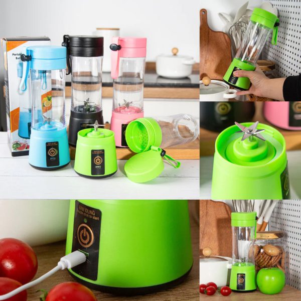 Hand Juicer Maker Fruit Blender Usb Blender Kitchen Mixer Kitche-6-blade Portable Home Usb Rechargeable Electric Fruit Extractor Juice Blender Machine